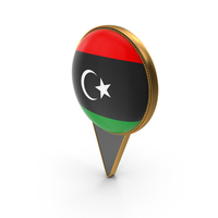 Flag Of Libya Dual Side Location Pin PNG & PSD Images