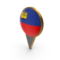 Flag Of Liechtenstein Dual Side Location Pin PNG & PSD Images