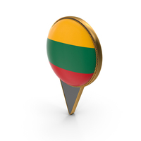 Flag Of Lithuania Dual Side Location Pin PNG & PSD Images
