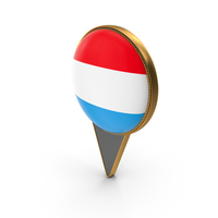 Flag Of Luxembourg Dual Side Location Pin PNG & PSD Images