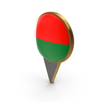Flag Of Madagascar Dual Side Location Pin PNG & PSD Images