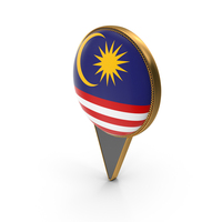 Flag Of Malaysia Dual Side Location Pin PNG & PSD Images