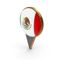 Flag Of Mexico Dual Side Location Pin PNG & PSD Images