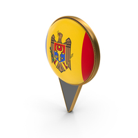 Flag Of Moldova Dual Side Location Pin PNG & PSD Images