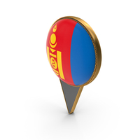 Flag Of Mongolia Dual Side Location Pin PNG & PSD Images
