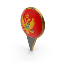 Flag Of Montenegro Dual Side Location Pin PNG & PSD Images