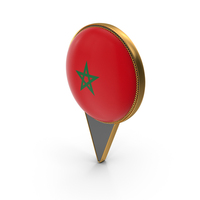Flag Of Morocco Dual Side Location Pin PNG & PSD Images