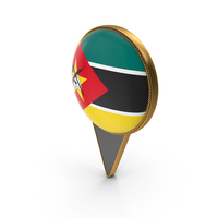 Flag Of Mozambique Dual Side Location Pin PNG & PSD Images