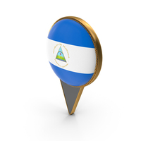 Flag Of Nicaragua Dual Side Location Pin PNG & PSD Images