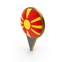 Flag Of North Macedonia Dual Side Location Pin PNG & PSD Images