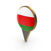 Flag Of Oman Dual Side Location Pin PNG & PSD Images