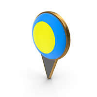 Flag Of Palau Dual Side Location Pin PNG & PSD Images