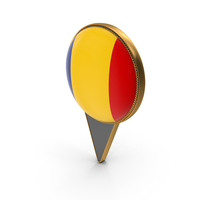 Flag Of Romania Dual Side Location Pin PNG & PSD Images