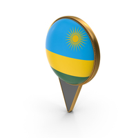 Flag Of Rwanda Dual Side Location Pin PNG & PSD Images