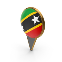 Flag Of Saint Kitts and Nevis Dual Side Location Pin PNG & PSD Images