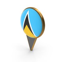Flag Of Saint Lucia Dual Side Location Pin PNG & PSD Images