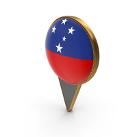 Flag Of Samoa Dual Side Location Pin PNG & PSD Images