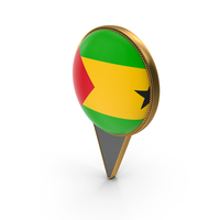 Flag Of Sao Tome and Principe Dual Side Location Pin PNG & PSD Images