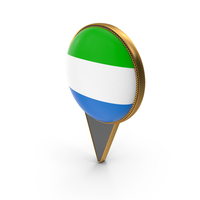 Flag Of Sierra Leone Dual Side Location Pin PNG & PSD Images