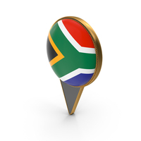 Flag Of South Africa Dual Side Location Pin PNG & PSD Images
