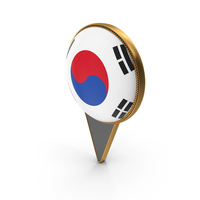 Flag Of South Korea Dual Side Location Pin PNG & PSD Images