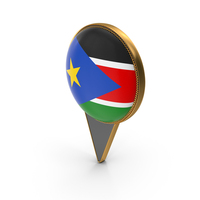 Flag Of South Sudan Dual Side Location Pin PNG & PSD Images