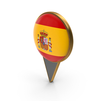 Flag Of Spain Dual Side Location Pin PNG & PSD Images