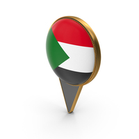 Flag Of Sudan Dual Side Location Pin PNG & PSD Images