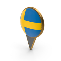 Flag Of Sweden Dual Side Location Pin PNG & PSD Images