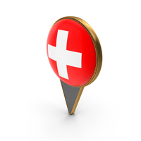 Flag Of Switzerland Dual Side Location Pin PNG & PSD Images