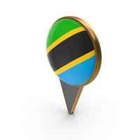Flag Of Tanzania Dual Side Location Pin PNG & PSD Images