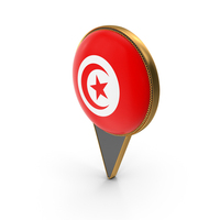Flag Of Tunisia Dual Side Location Pin PNG & PSD Images