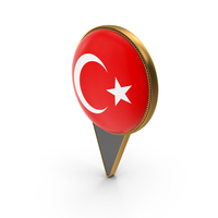Flag Of Turkey Dual Side Location Pin PNG & PSD Images