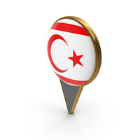 Flag Of Turkish Republic of Northern Cyprus Dual Side Location Pin PNG & PSD Images