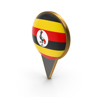Flag Of Uganda Dual Side Location Pin PNG & PSD Images