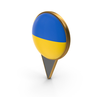 Flag Of Ukraine Dual Side Location Pin PNG & PSD Images