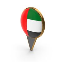 Flag Of United Arab Emirates Dual Side Location Pin PNG & PSD Images