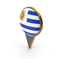 Flag Of Uruguay Dual Side Location Pin PNG & PSD Images