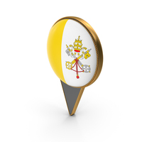Flag Of Vatican City Dual Side Location Pin PNG & PSD Images
