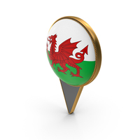 Flag Of Wales Dual Side Location Pin PNG & PSD Images