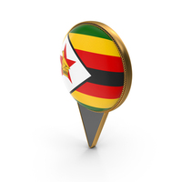 Flag Of Zimbabwe Dual Side Location Pin PNG & PSD Images