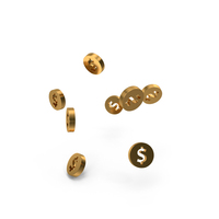 Dollar Coins Group Hovering PNG & PSD Images