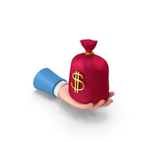 Holding Dollar Bag In Left Hand PNG & PSD Images