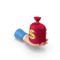 Holding Dollar Bag On Left Hand PNG & PSD Images
