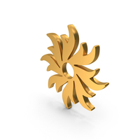 Abstract Circle Flower Shape Icon Gold PNG & PSD Images