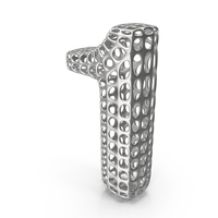 Abstract Silver Number 1 PNG & PSD Images