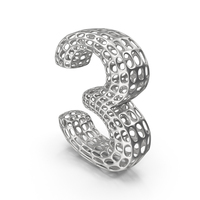 Abstract Silver Number 3 PNG & PSD Images