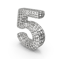 Abstract Silver Number 5 PNG & PSD Images