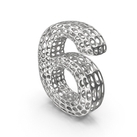 Abstract Silver Number 6 PNG & PSD Images