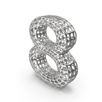 Abstract Silver Number 8 PNG & PSD Images